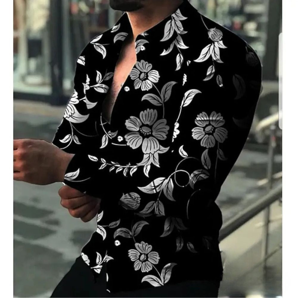 Camisa Social Slim Estampada Masculina Em Casimira - AlphaCode