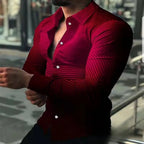 Camisa Social Slim Estampada Masculina Em Casimira - AlphaCode