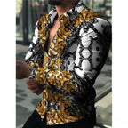 Camisa Social Slim Estampada Masculina Em Casimira - AlphaCode