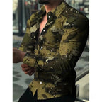 Camisa Social Slim Estampada Masculina Em Casimira - AlphaCode