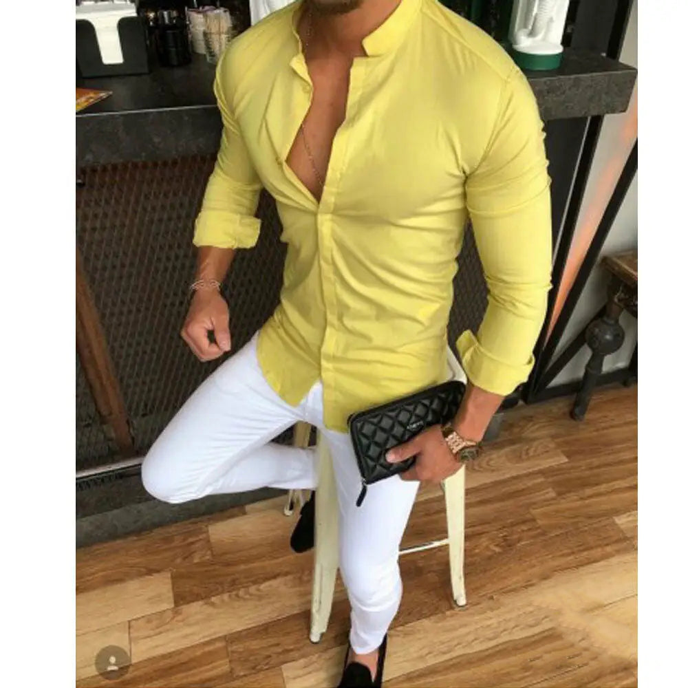 Camisa Social Slim Masculina Lisa Alpha Brandex Preto - AlphaCode