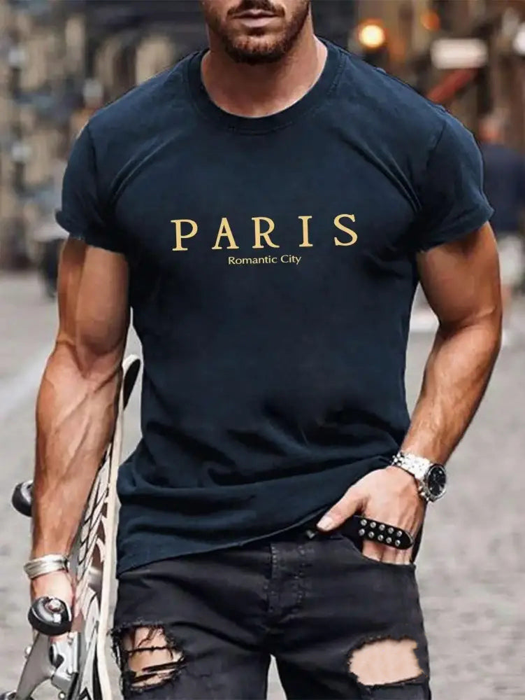 Camiseta Alpha Paris Graphic Azul - AlphaCode
