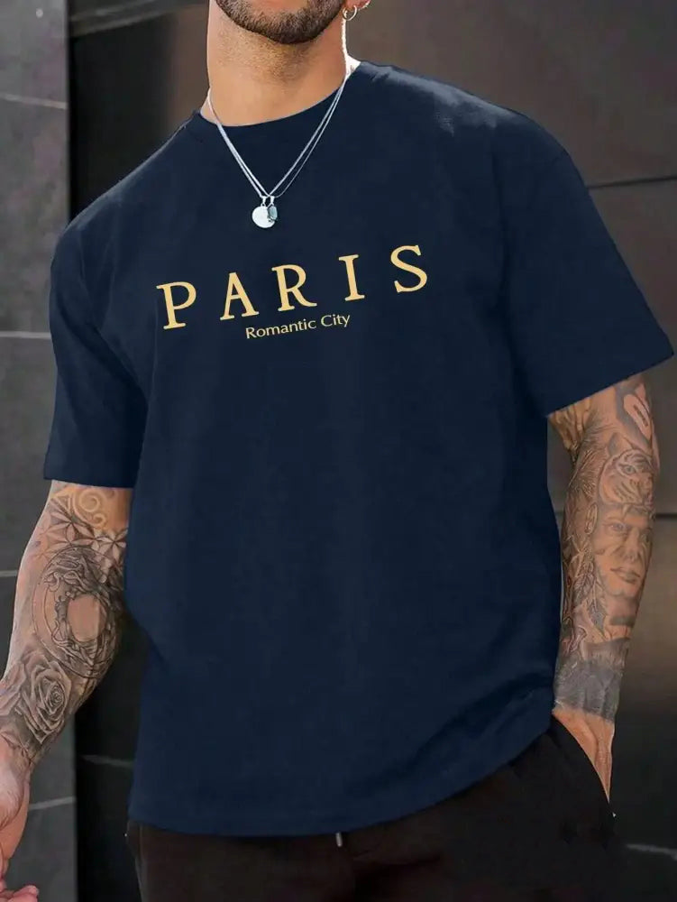 Camiseta Alpha Paris Graphic Azul - AlphaCode