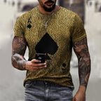 Camiseta Estampa 3d Cartas Azul - AlphaCode