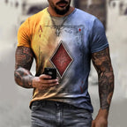 Camiseta Estampa 3d Cartas Dourado - AlphaCode