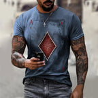 Camiseta Estampa 3d Cartas Dourado - AlphaCode
