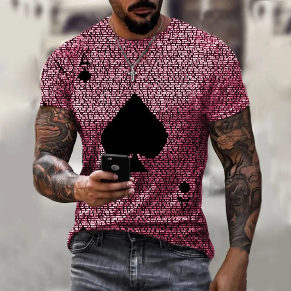 Camiseta Estampa 3d Cartas Dourado - AlphaCode