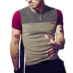 Camiseta Masculina Casual Slim Fit Azul - AlphaCode