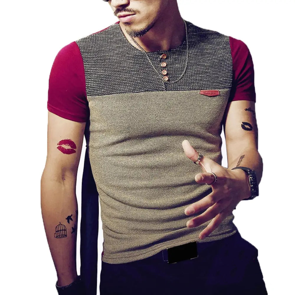 Camiseta Masculina Casual Slim Fit Azul - AlphaCode