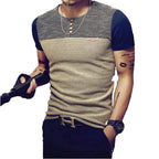 Camiseta Masculina Casual Slim Fit Azul - AlphaCode