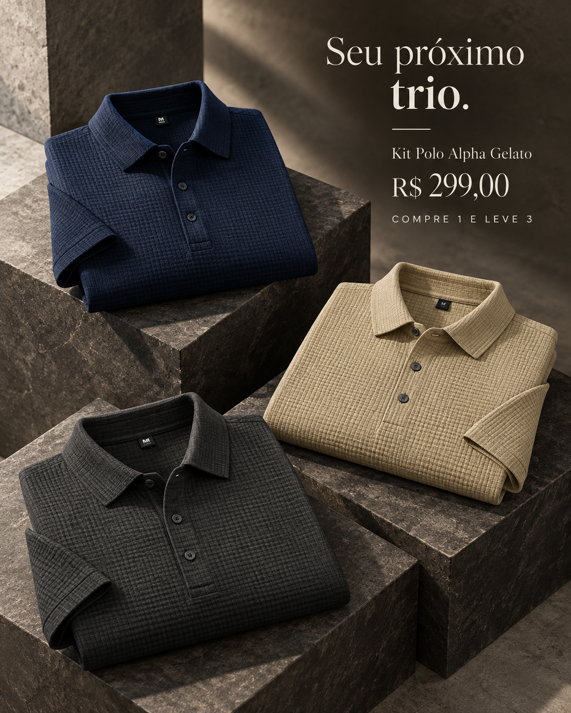 Kit Polo Alpha Gelato — Seu próximo trio.