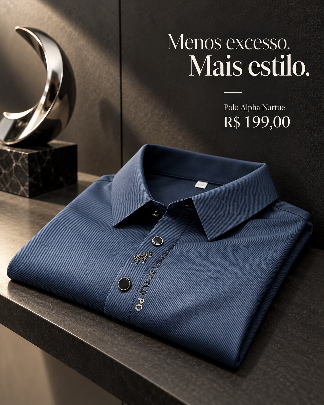 Polo Alpha Nartue — Menos excesso. Mais estilo.