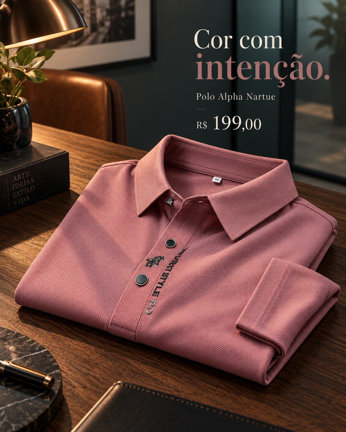 Polo Alpha Nartue — Cor com intenção.