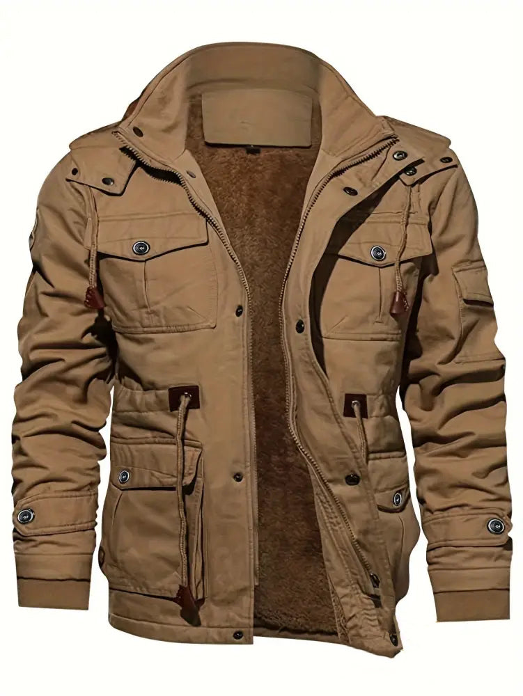 Jaqueta Alpha Fleece Windbreak Masculina Caqui - AlphaCode