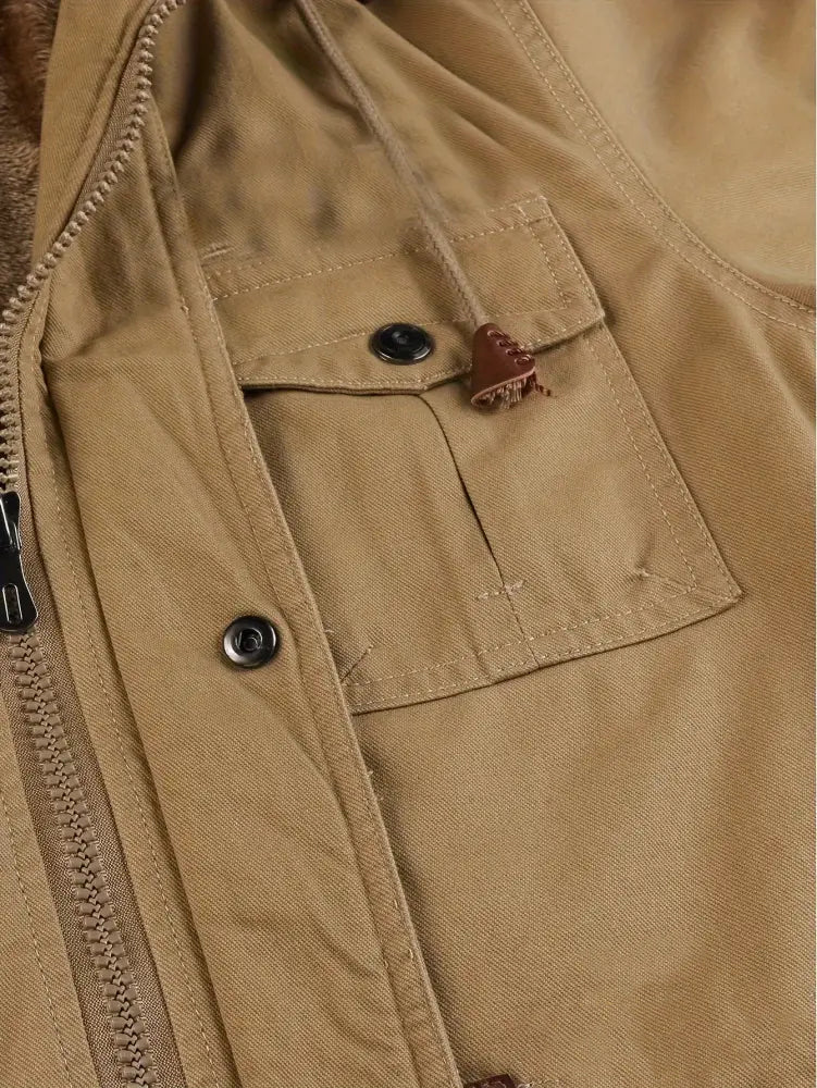 Jaqueta Alpha Fleece Windbreak Masculina Caqui - AlphaCode