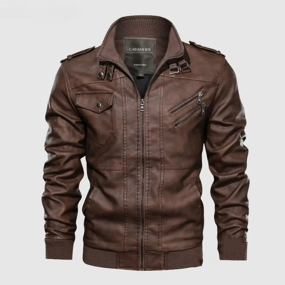 Jaqueta De Couro Alpha Caranfiere Preto - AlphaCode