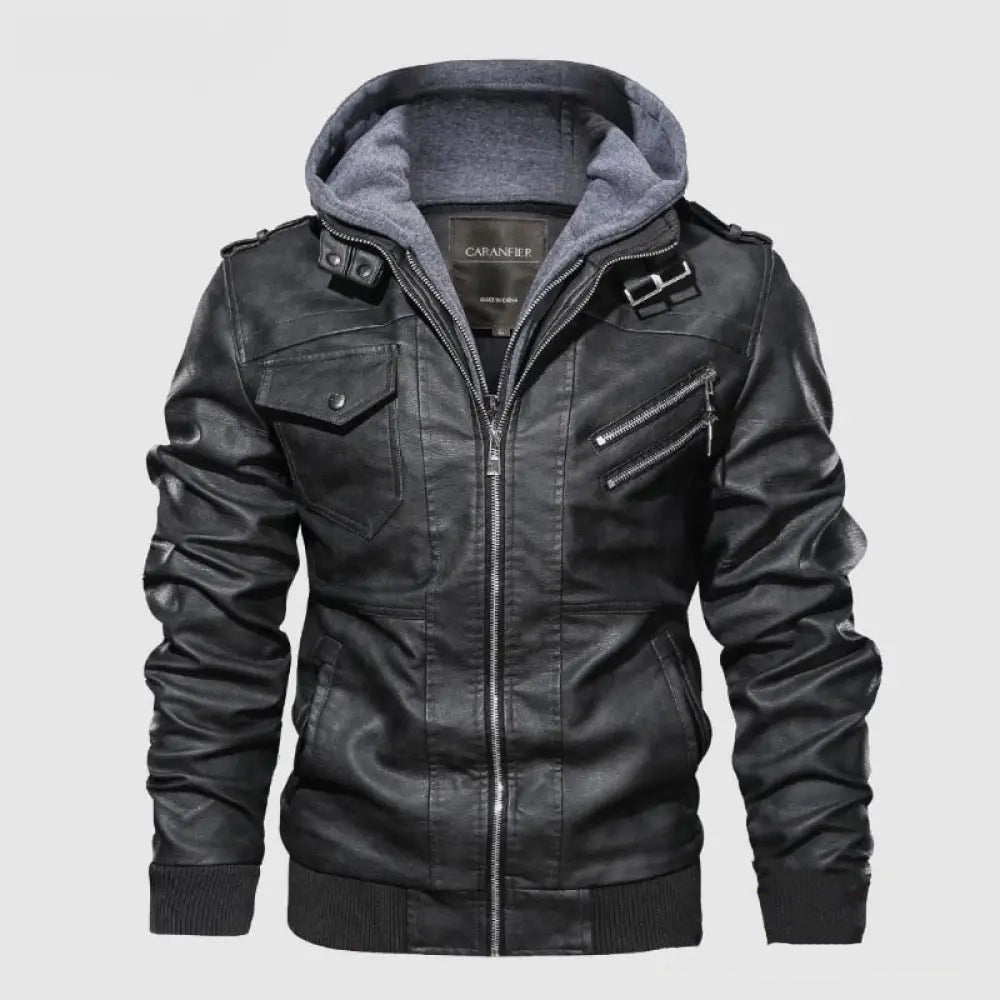 Jaqueta De Couro Alpha Caranfiere Preto - AlphaCode