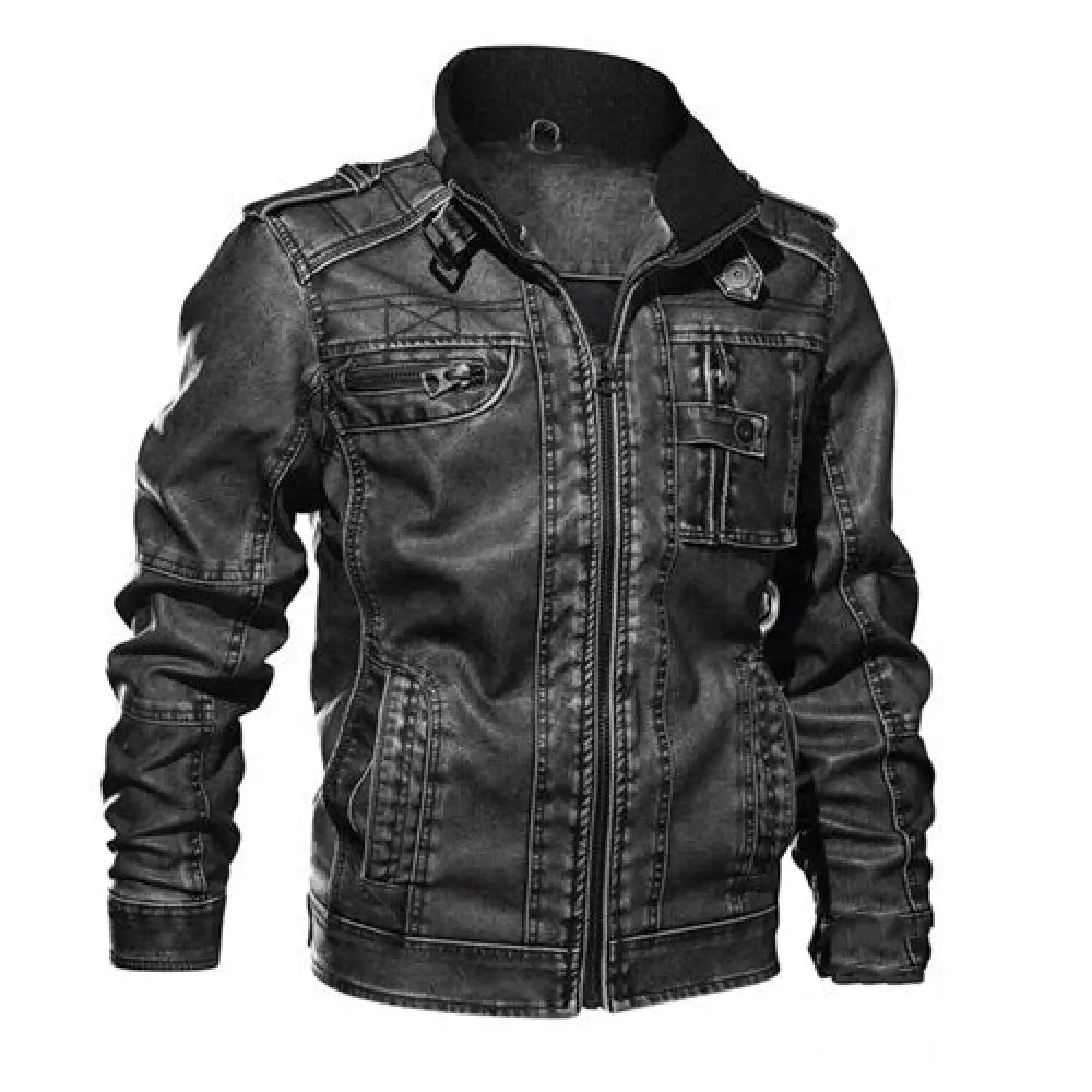 Jaqueta De Couro Alpha Preto - AlphaCode