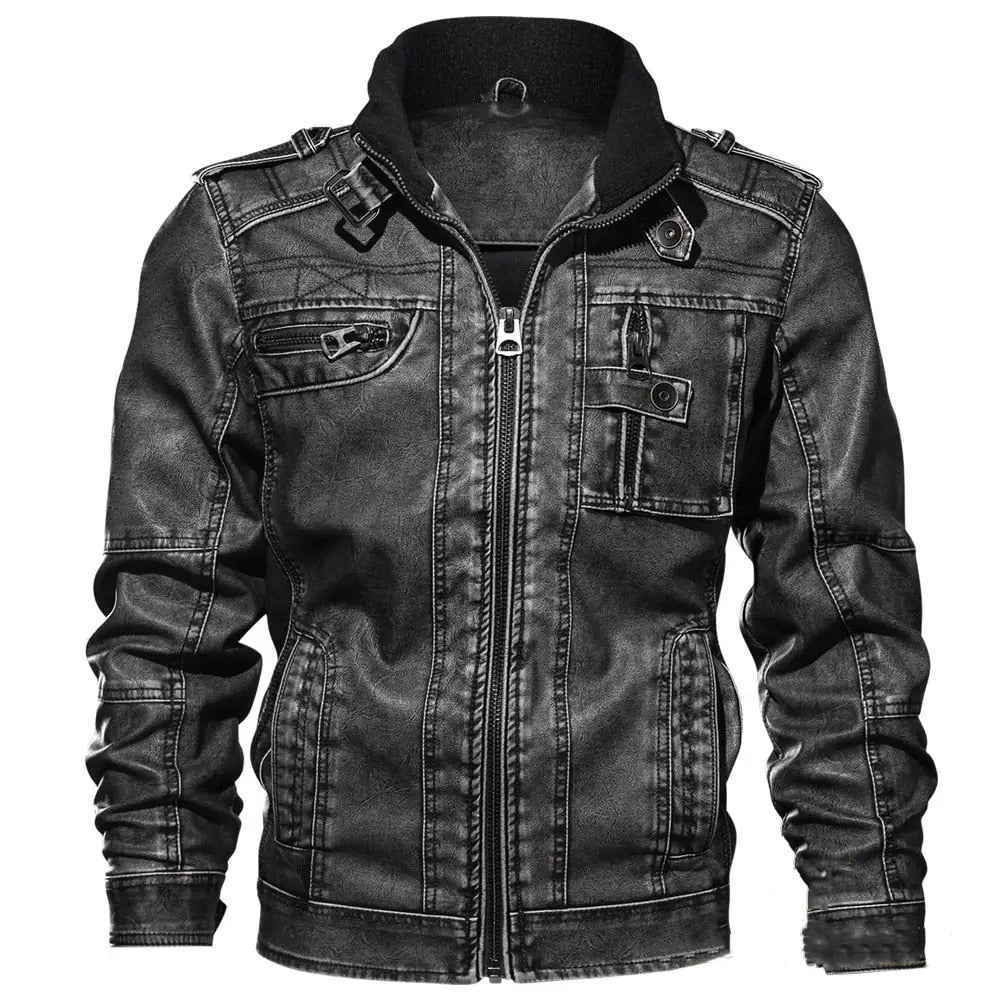 Jaqueta De Couro Alpha Preto - AlphaCode