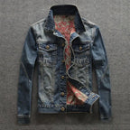 Jaqueta Jeans Alpha Vintage Print - AlphaCode