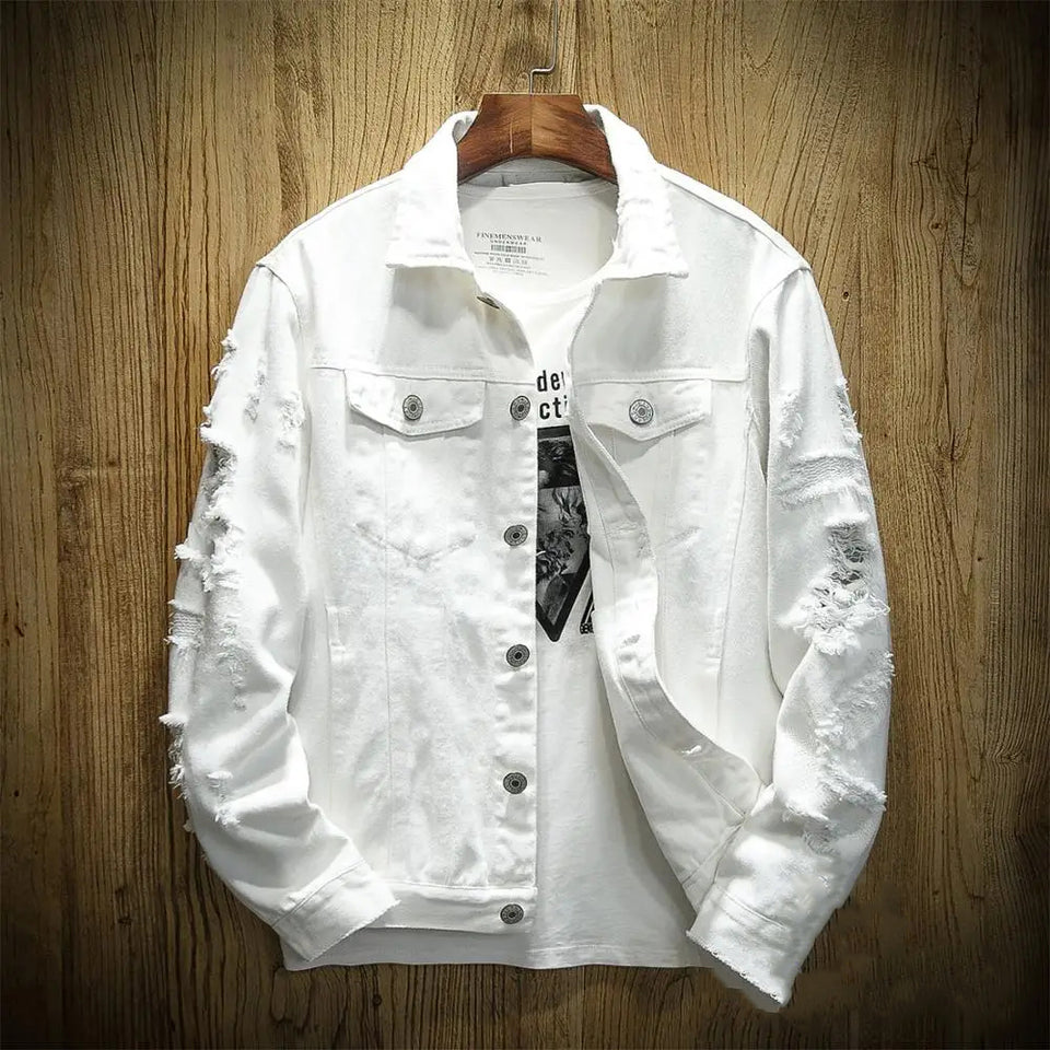 Jaqueta Jeans Slim Autum Branco - AlphaCode