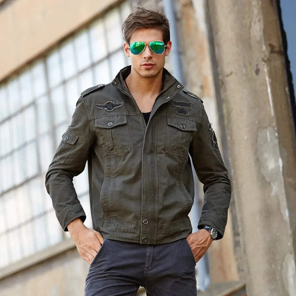 Jaqueta Masculina Alpha Airforce Bege - AlphaCode