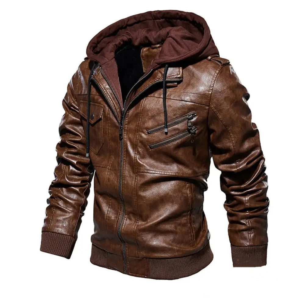 Jaqueta Masculina Couro Alpha Dever Bege - AlphaCode