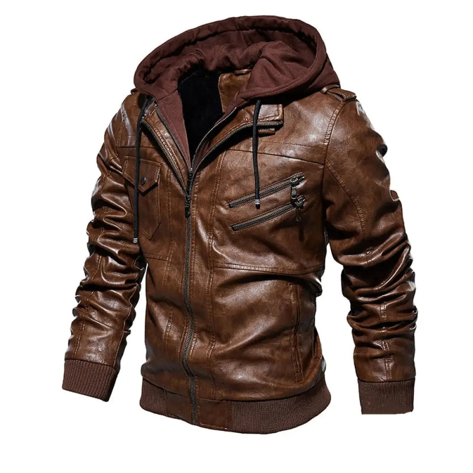 Jaqueta Masculina Couro Alpha Dever Bege - AlphaCode