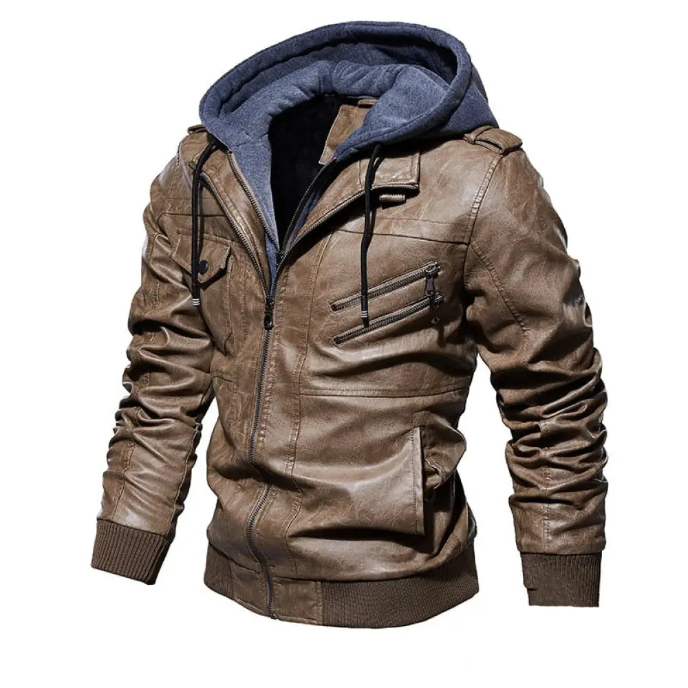 Jaqueta Masculina Couro Alpha Dever Marrom - AlphaCode