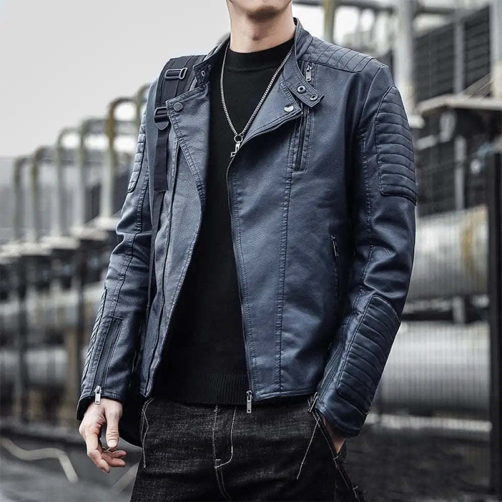Jaqueta Masculina Couro Alpha Istambul Preto - AlphaCode