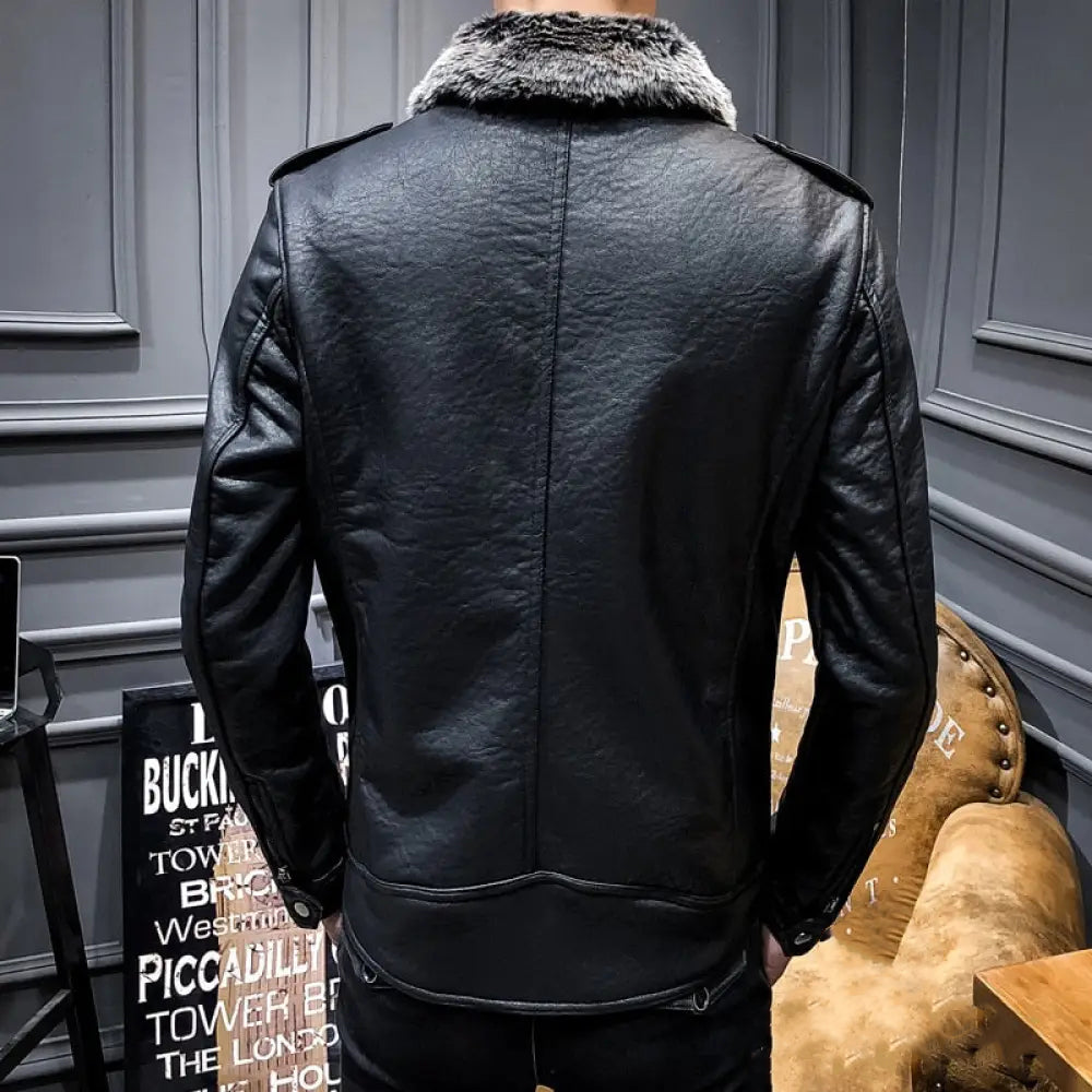 Jaqueta Masculina Couro Vintage Alpha Preto - AlphaCode