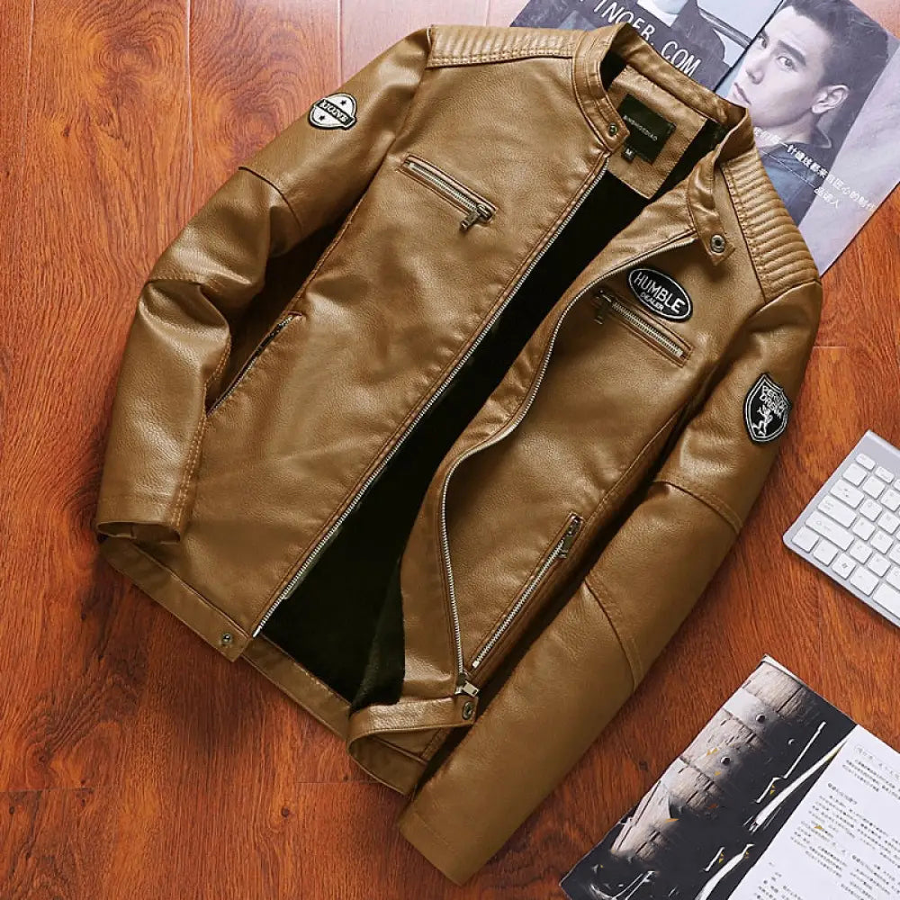 Jaqueta Masculina De Couro Alpha Dimusi Preto - AlphaCode