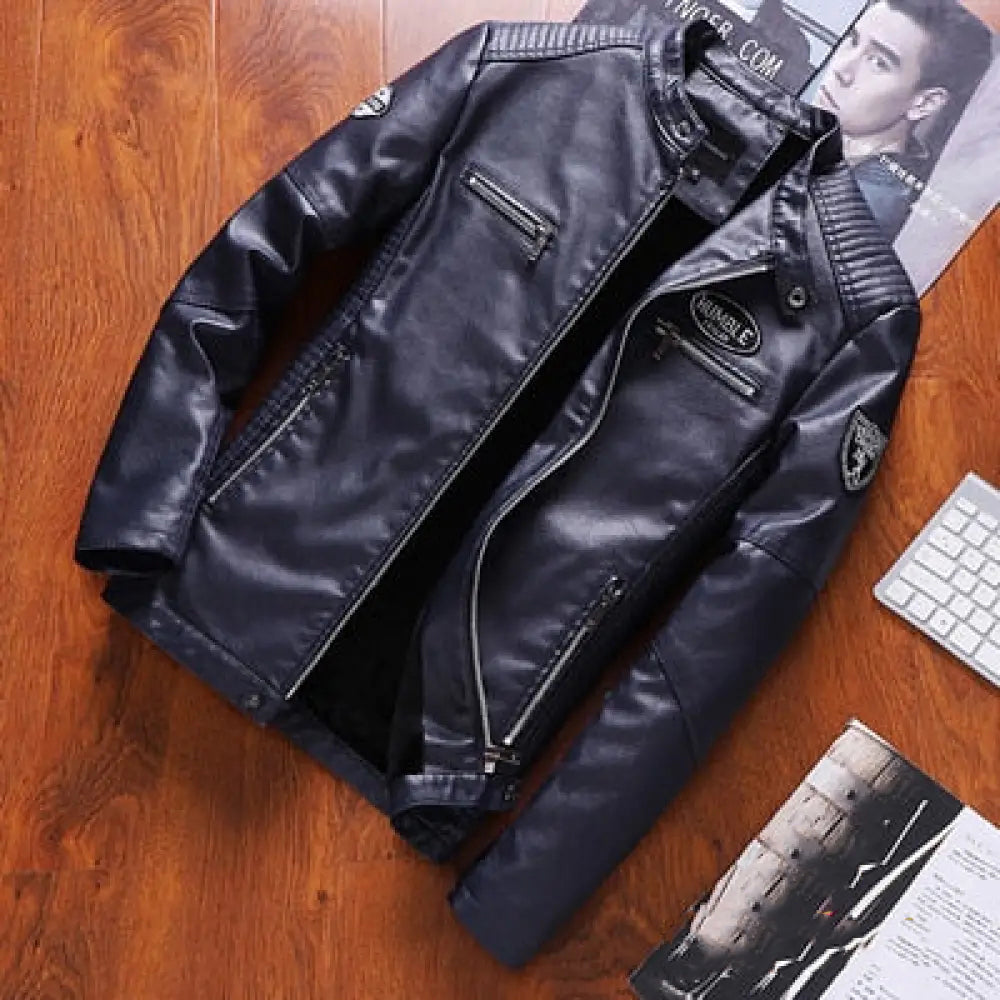 Jaqueta Masculina De Couro Alpha Dimusi Preto - AlphaCode
