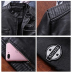 Jaqueta Masculina De Couro Alpha Dimusi Preto - AlphaCode