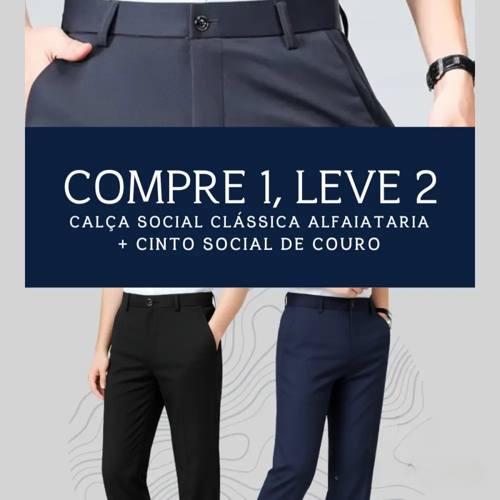Kit Com 2 Calcas Sociais De Alfaiataria Alpha Compre 1 E Leve 2 - AlphaCode