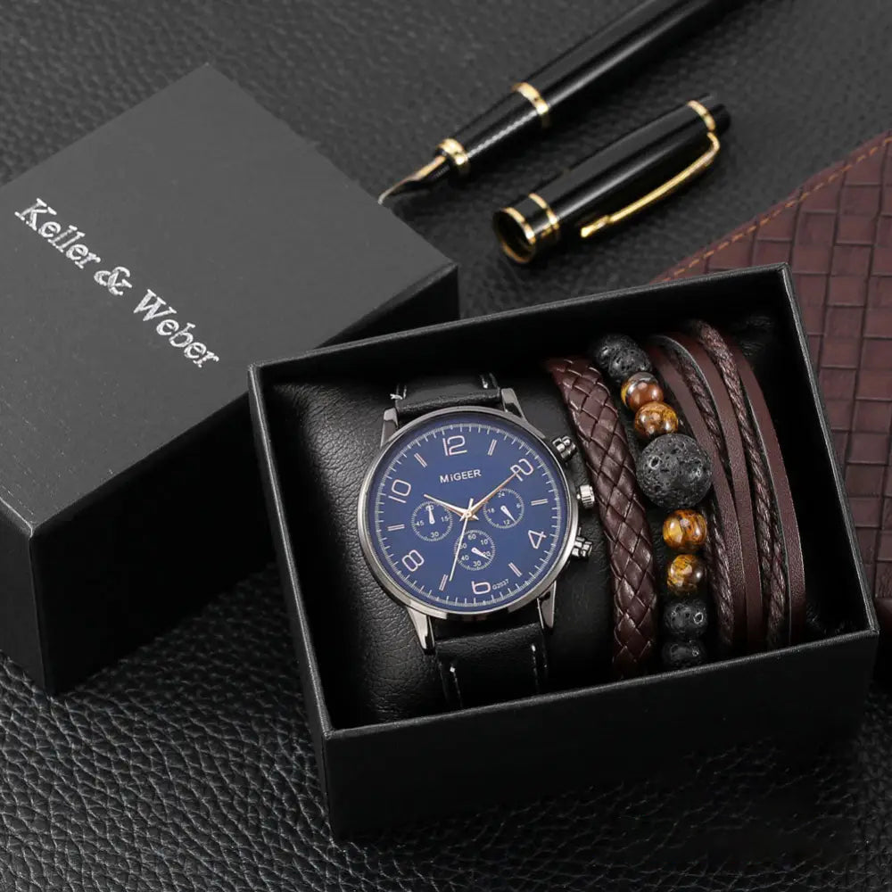Kit Conjunto Masculino Relogio Mais Pulseiras Straper Alpha - AlphaCode