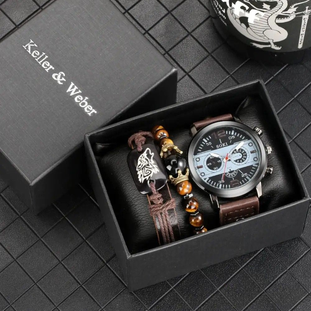 Kit Masculino Alpha Relogio Mais Pulseira Numbols - AlphaCode