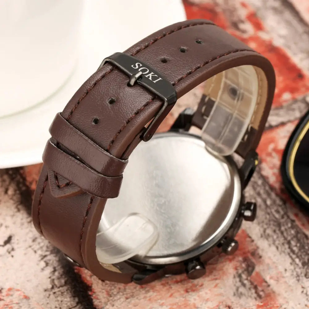 Kit Masculino Alpha Relogio Mais Pulseira Numbols - AlphaCode