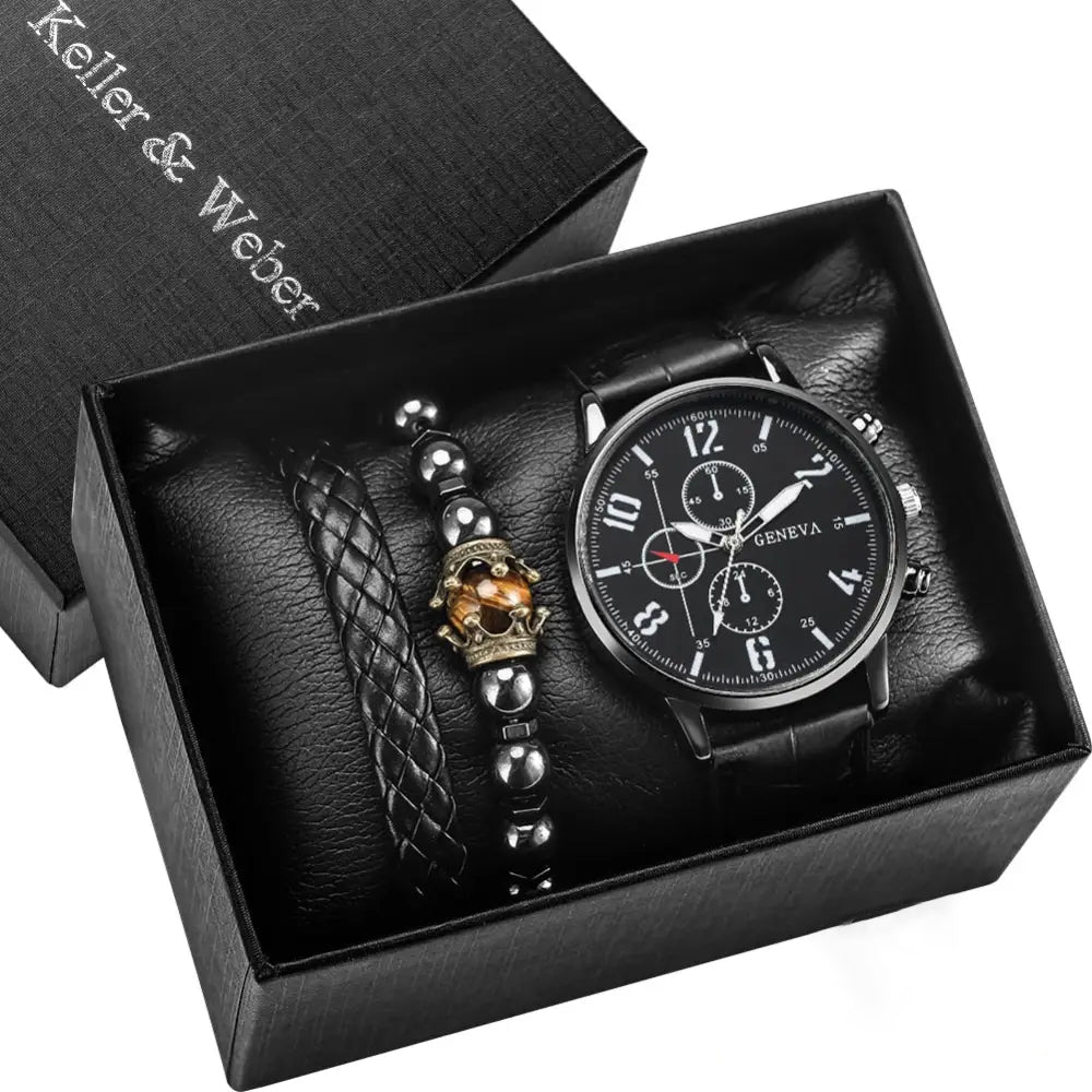 Kit Masculino Alpha Relogio Mais Pulseira Numbols - AlphaCode
