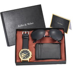 Kit Masculino Relogio Carteira E Oculos Alpha - AlphaCode