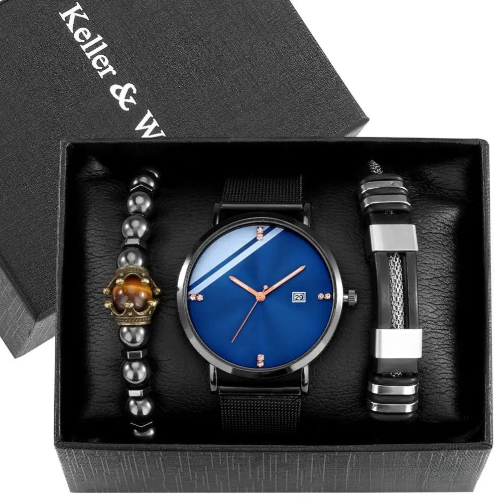 Kit Masculino Relogio Mais Pulseiras Alpha - AlphaCode