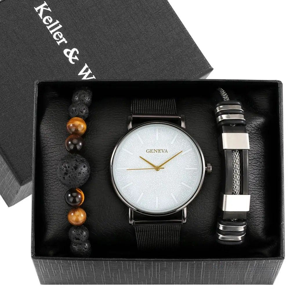 Kit Masculino Relogio Mais Pulseiras Alpha - AlphaCode