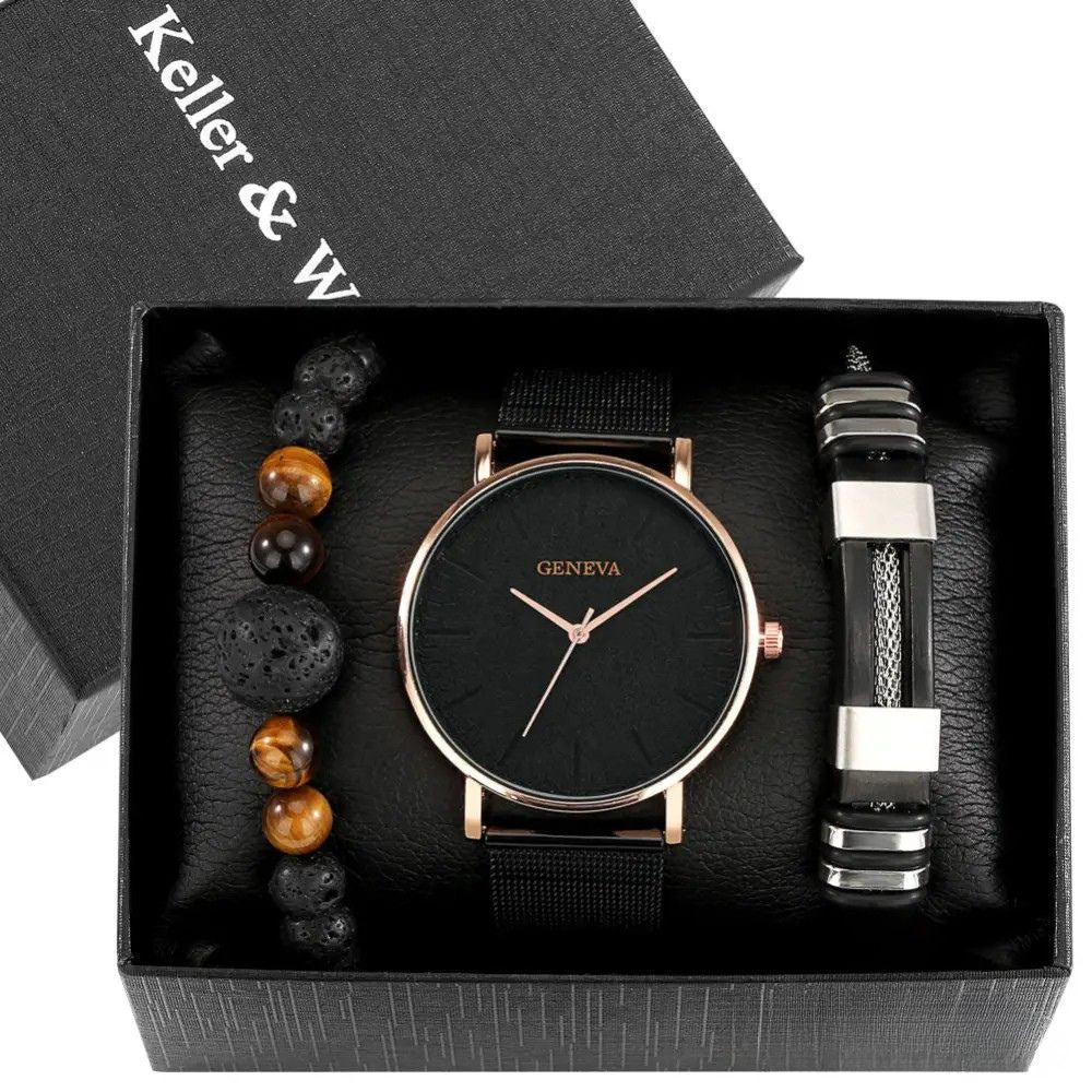 Kit Masculino Relogio Mais Pulseiras Alpha - AlphaCode
