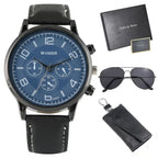 Kit Relogio Mais Carteira E Oculos Masculino Practical Alpha Preto - AlphaCode
