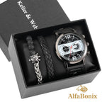 Kit Relogio Mais Pulseira Masculina Alpha - AlphaCode