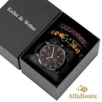 Kit Relogio Mais Pulseira Masculina Alpha - AlphaCode