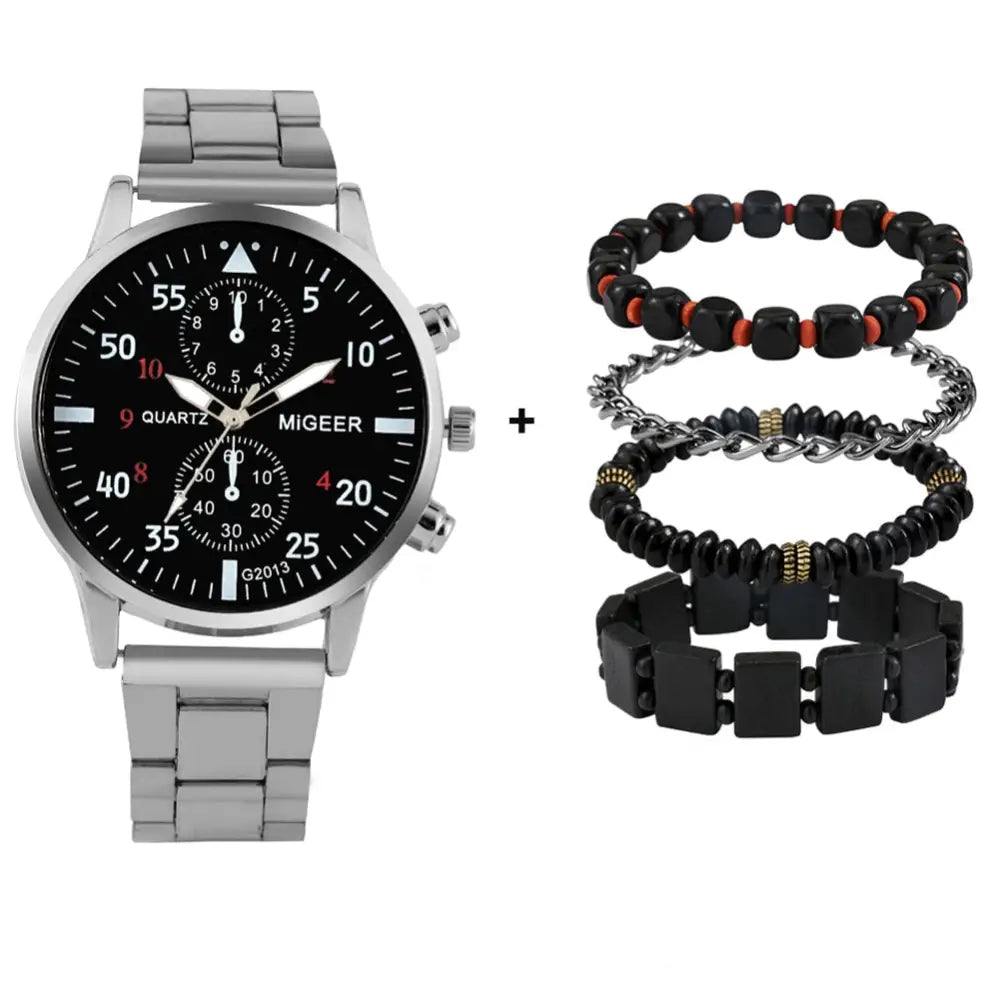 Kit Relogio Mais Pulseira Masculino Alpha - AlphaCode
