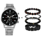 Kit Relogio Mais Pulseira Masculino Alpha - AlphaCode