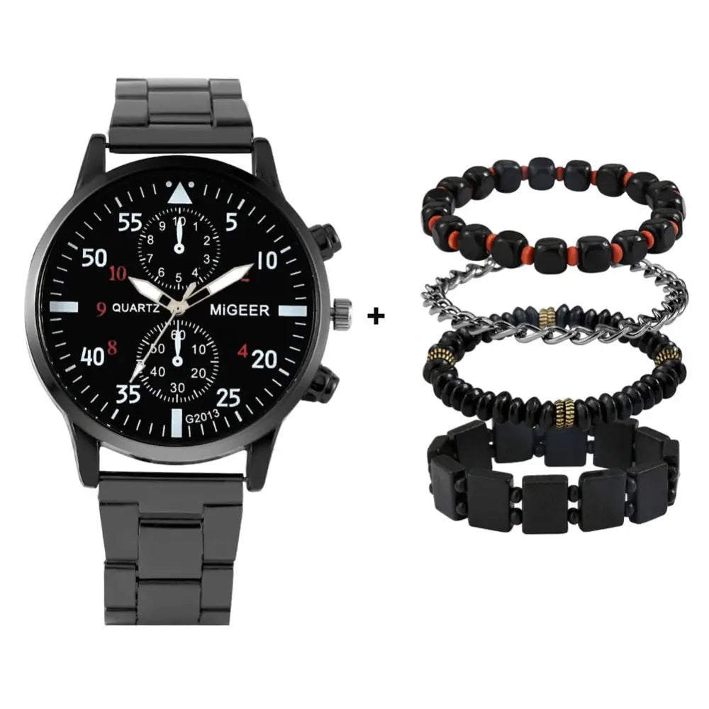 Kit Relogio Mais Pulseira Masculino Alpha - AlphaCode