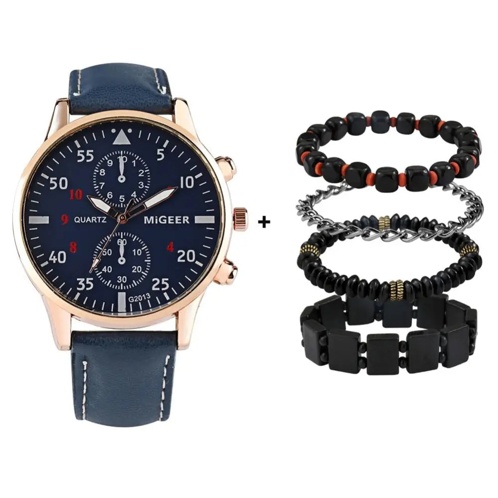 Kit Relogio Mais Pulseira Masculino Alpha - AlphaCode